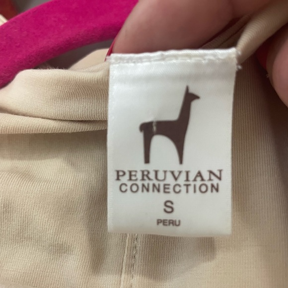 Peruvian Connection Pima Cotton Midi Tank Dress Cream/Beige size S - Picture 6 of 8